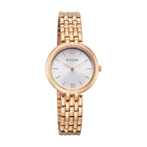 Titan Workday Wonders 2 with Silver Dial Rose Gold Metal Strap Watch for Women - 95368WM01