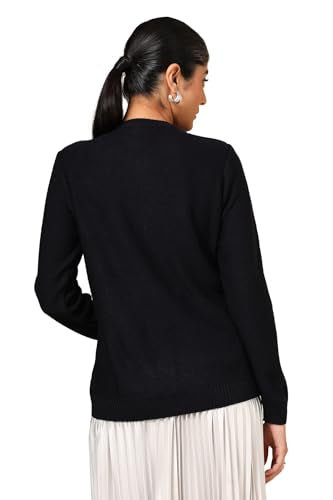 Soch Women's Acrylic Round Neck Cardigan (WW-CWA4OW72015_Navy Blue