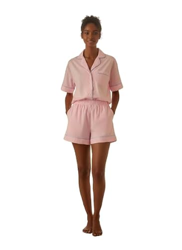 bellababebysk Luxury Cotton Shorts Set | with Pockets | Soft Lounge Set| Retains Body Moisture | Nightwear | Sleepwear | Women Nightsuit | Sexy Loungewear (Pink, XS)