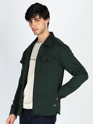 Status Quo Mens Solid Regular Fit Shacket
