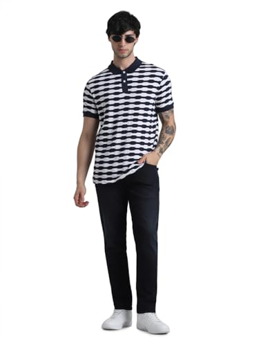 Jack & Jones Men Solid Cotton Blend Skinny Fit Low Rise Dark Blue Jeans