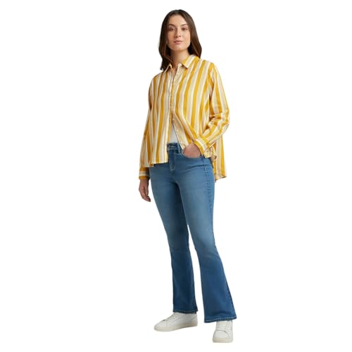 Pepe Jeans Women's Relaxed Fit Shirt (PL305065_Mustard Brown