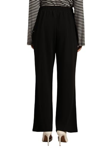 VERO MODA Women's Straight Fit High-Rise Black Pants