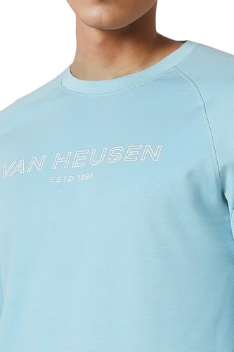 Van Heusen Men Blue Print Crew Neck Sweatshirt