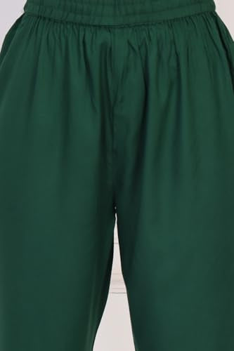 W for Woman Green Printed Block Print Embellished Anarkali Kurta with Straight Pant and Dupatta Set (WS13177-126083-L)