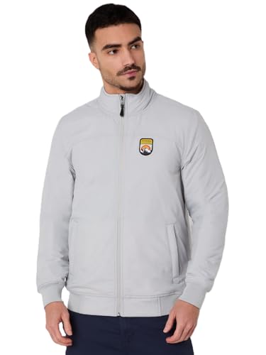 Wildcraft Men Sierra Solid Nylon Blend Collored Casual Quilted Jacket, Full Sleeve - Regular fit, Silver, S