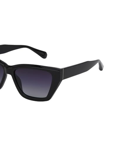 Carlton London Black Toned with Blue Polarised Lens Rectangle Sunglass for women