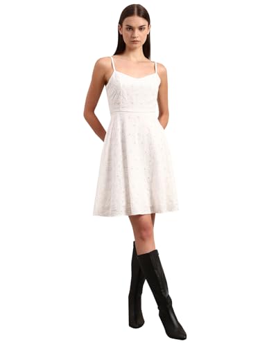 VERO MODA Women's Fit and Flare White Dress