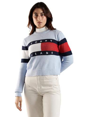 Tommy Hilfiger Relaxed Fit Cotton Crew Neck Sweater Blue