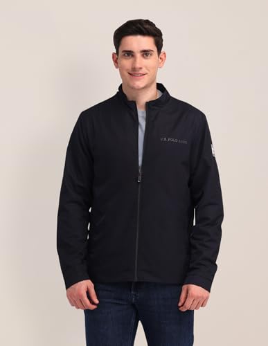 U.S. POLO ASSN. Mens Full Sleeve Transitional Jacket (USJCKS0654_NAVY_S)
