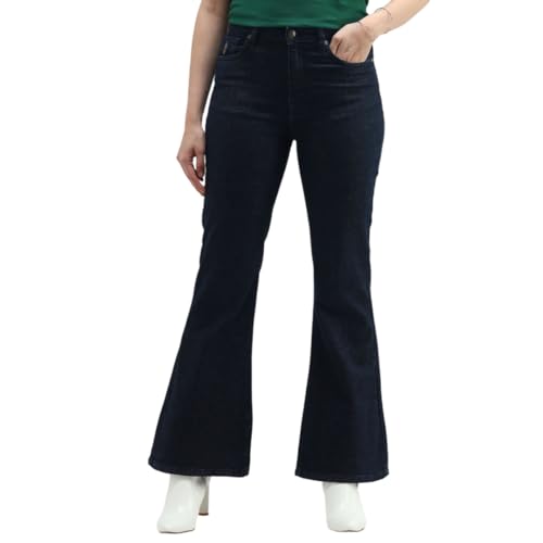 U.S. POLO ASSN. High Rise Extreme Flare Fit Jeans (UWAW24JEN186_Blue_36)