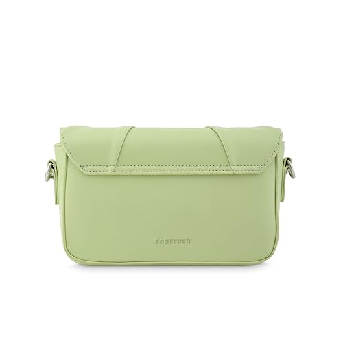 Fastrack Sling Bag for Women | Semi PU Handbag with Top Zipper & Button Flap Closure | Stylish Crossbody with Chain Sling Strap for Casual & Party Use