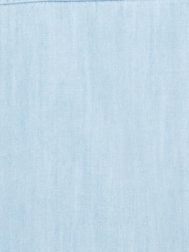 Max Women Washed Denim Shirt (Blue_L)