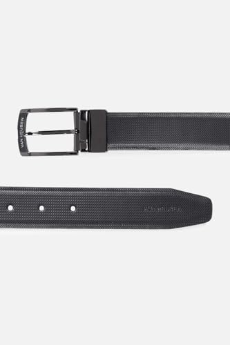 Men Black Textured Formal Belt