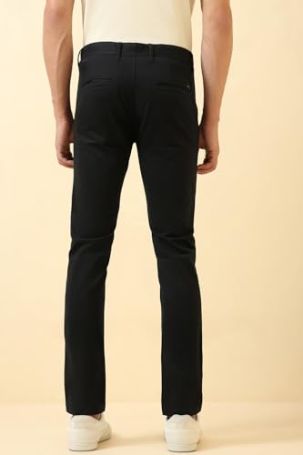 Men Black Solid Casual Trousers