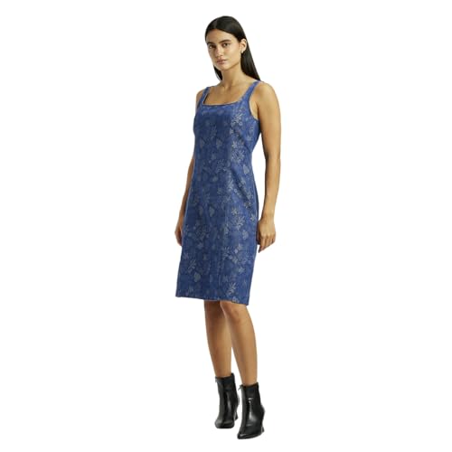 Levi's Women's Floral Blue Square Neck Dress