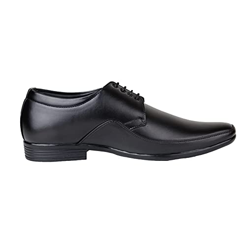 HIKBI Synthetic Leather Formal Shoes Derby for Men-Black_UK_7