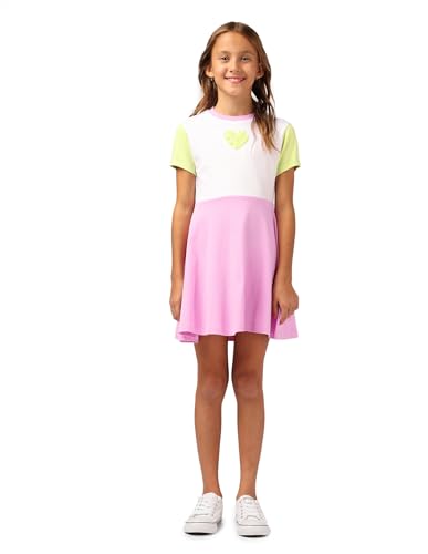 U.S. POLO ASSN. Girl's Cotton Fit and Flare Mini Dress (UGSS25DRS204 Pink