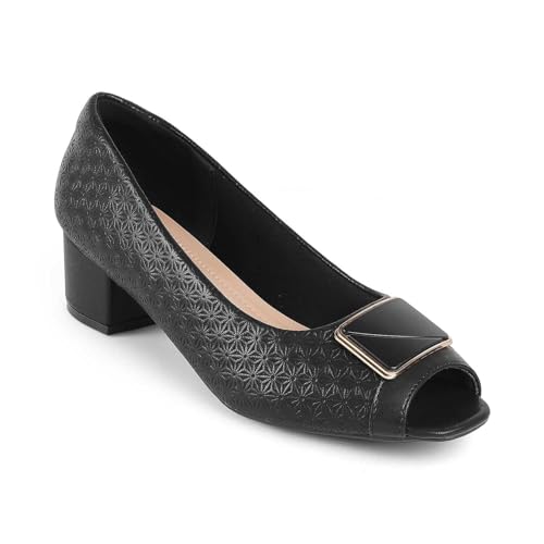 tresmode TREROY Women's Sandals Leather Black, 6 UK / 39 EU - Round Toe Ladies Footwear Soft Comfortable Sandals