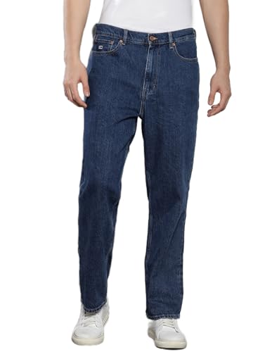Tommy Hilfiger Cotton Dark Blue Solid Men Jeans (36) - S24JMDB069