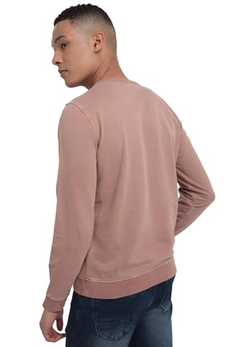 Allen Solly Men Pink Crew Neck Full Sleeves Casual Sweatshirt