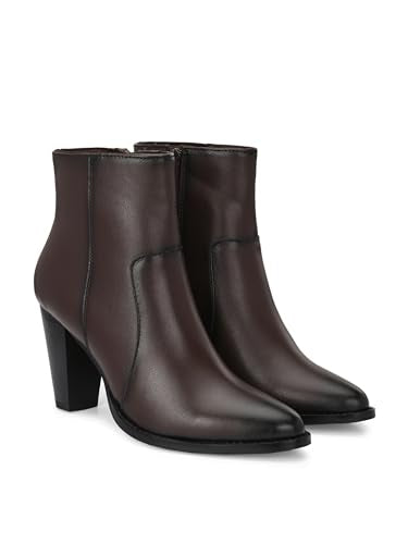 Delize Black Women's High Heel Ankle Boots (Brown, UK Footwear Size System, Adult, Women, Numeric, Medium, 3)