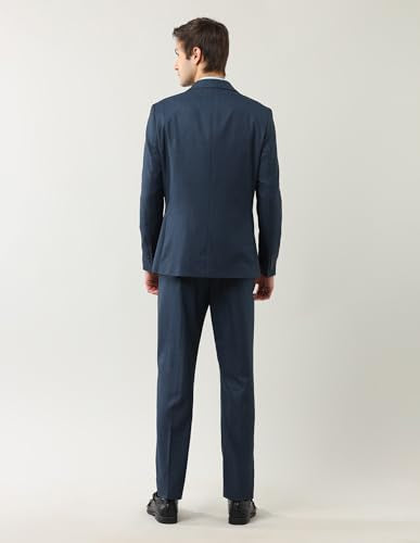 Arrow Men's Polyester Business Suit Pants Set (ARAJSU5566_Navy Blue