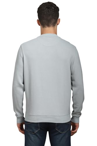 Louis Philippe Men Casual Grey Textured Sweatshirt