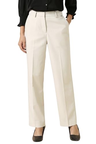 Women White Textured Formal Trousers