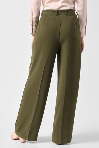 Van Heusen Women's Regular Casual Pants (VWTPFRGFT41313_Olive