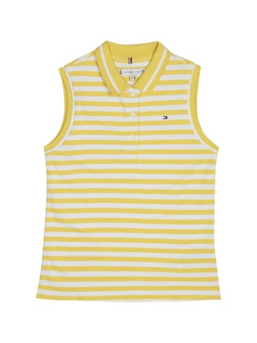 Girls Striped Regular Fit Cotton Polo T-Shirt