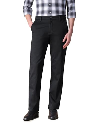 U.S.Polo Association Men's Riley Straight Fit Textured Trousers (USTROOE1067_Black_34)