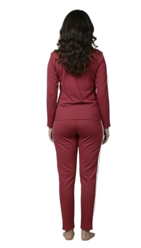 Women’s Winter Fleece Nightsuit Set | Warm & Cozy Loungewear (Maroon, l)
