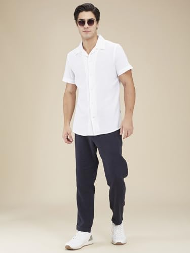 Being Human White Moderno Fit Regular Collar Short Sleeves Men's Shirt Clothing