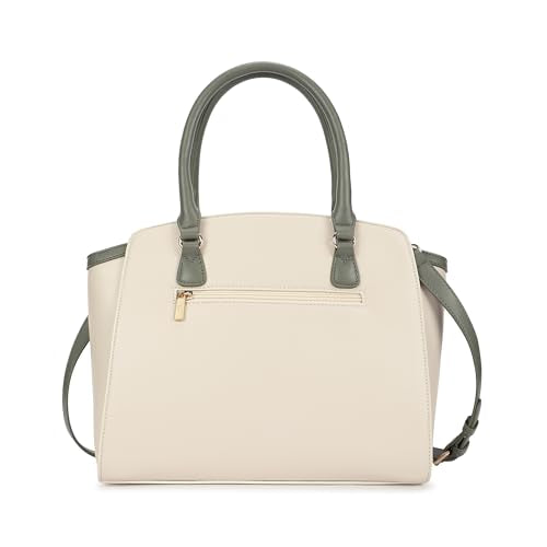 Fastrack White Core Satchel | Women’s Faux-Leather Handbag in Black | 2 Compartments, Zipper Pockets, External Pocket & Detachable Strap | Gold Hardware