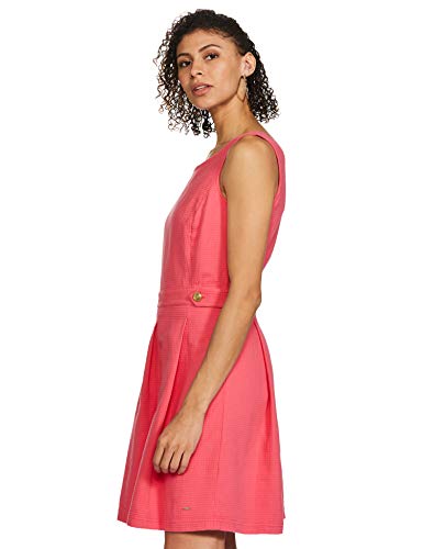 Tommy Hilfiger Women's Cotton a-line Knee-Long Dress (S7CWV016XS_Scrunchie Pink_X-Small)