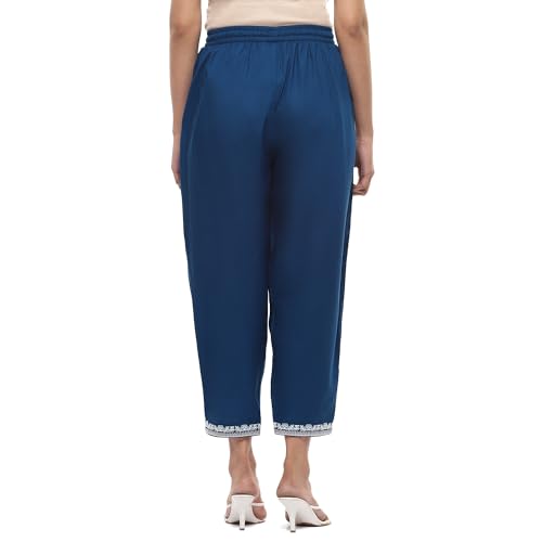 Rangriti Women Viscose Solid Palazzo(DORI19147_Blue_2XL)