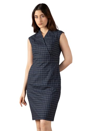 Van Heusen Women's Poly Blend Modern Above The Knee Dress (VWDRFRGFE80252_Navy