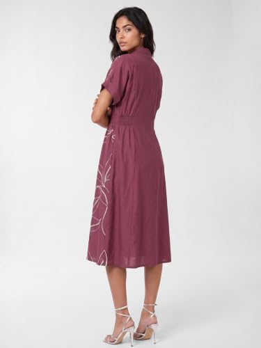 Max Women Embroidered Shirt Dress (Purple_S)