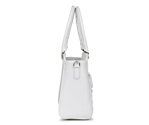 LOUIS STITCH White Stylish Handbag for Women | Multi Pocket Ladies Satchel Sling Handbag for Travel, Office, College