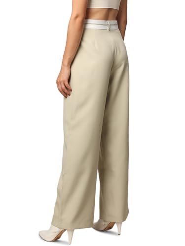 ONLY Women Solid Regular Fit Casual Green Regular Pants