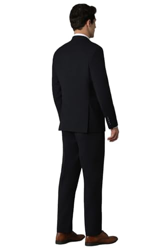 Men Black Slim Fit Solid Formal Two Piece Suit
