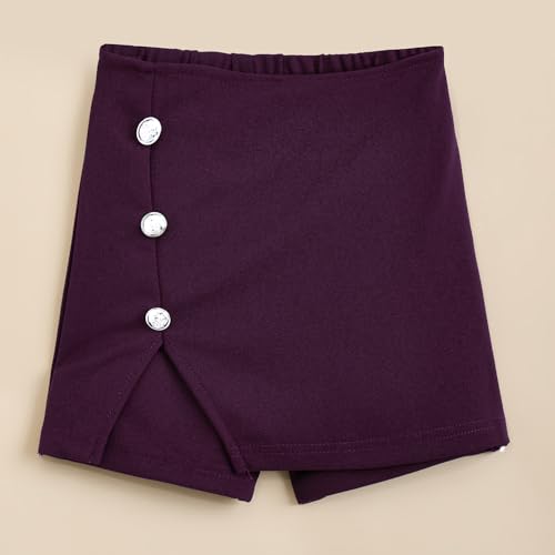 Hopscotch Girls Maroon Sleeveless 2-Piece Bow Applique Blouse and Shorts For Ages (5-6 Years)