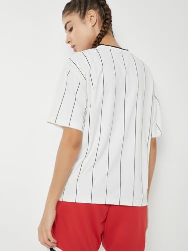 Max Women NFL Printed Boxy T-Shirt (Off White_M)