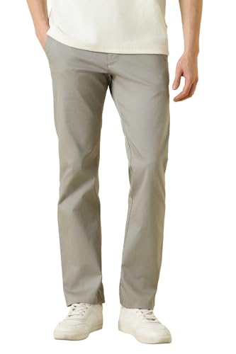 Men Grey Textured Casual Trousers