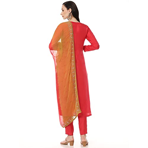 BIBA WOMEN FABRIC(RTS RC E1562_MAROON_FREE)
