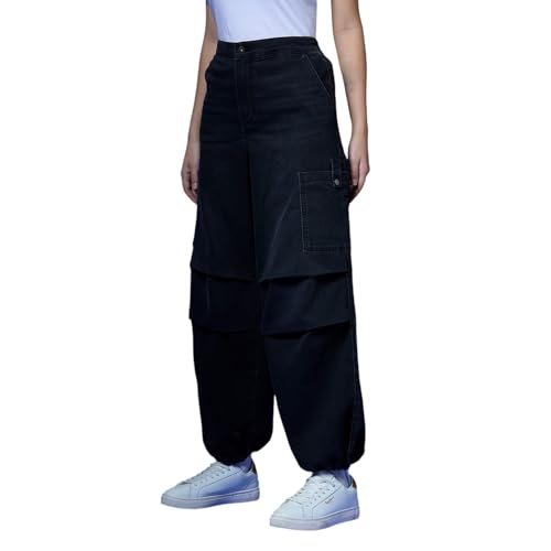 Black High Waist Balloon Leg Parachute Jeans
