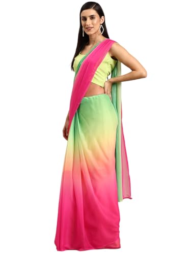 Ahalyaa Women's Polyester Sarees (AH-SMS-SRBL-4_Pink)