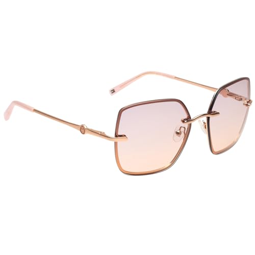 Tommy Hilfiger|Gold Full-rim Frame Square Sunglasses|100% UV Protected (Uv 400) Pink Gradient Faded Lens|Women's | Large | TH 2622 C5 ROGDBEIBR 56 S