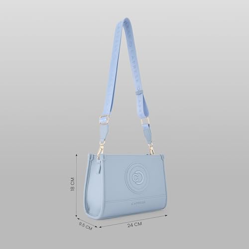 Caprese Suite Medium Sling Bag for Women with Adjustable & Detachable Strap | Multi‑Compartment Shoulder Bag with Secure Zipper Closure | Stylish Everyday & Travel Purse (Powder Blue)